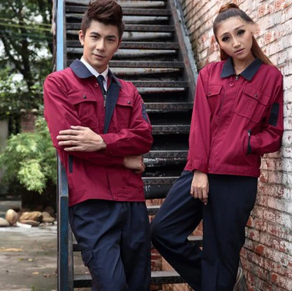 

Red long sleeve engineering coat working coat office uniform