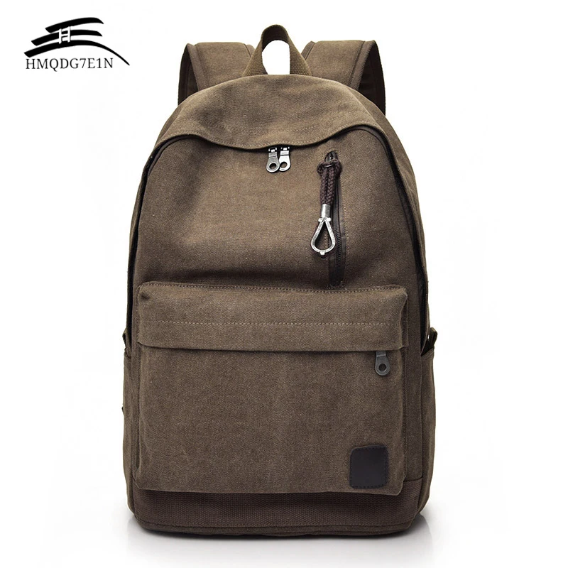  Men Canvas Backpack Male Laptop College Student School Bags for Teenager Vintage Mochila Casual Ruc - 32800572090