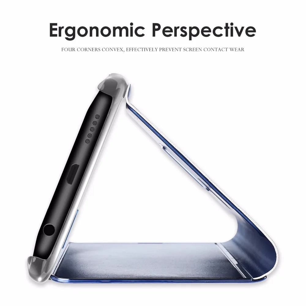 Для samsung Galaxy S10 9 Plus S8 S7 edge A5 A8 J7 чехол, роскошный флип-чехол с подставкой, прозрачный зеркальный чехол для смартфона samsung Note 10