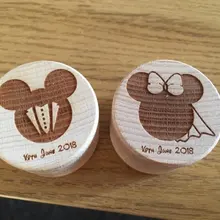 Изготовленные на заказ 2шт даты мышь пары сказка обручальное кольцо подноситель коробки деревянная коробочка для кольца подарки на вечеринку, помолвку подарок для пар