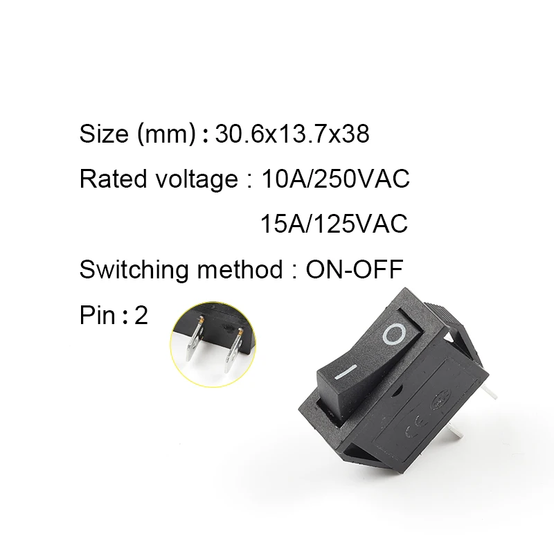 5 pcs KCD3 With Light Power Switch 10A 250V AC 15A 125V AC 2/3 Pin SPDT KCD3 ON-OFF-ON 2/3 Position Boat Rocker Switch