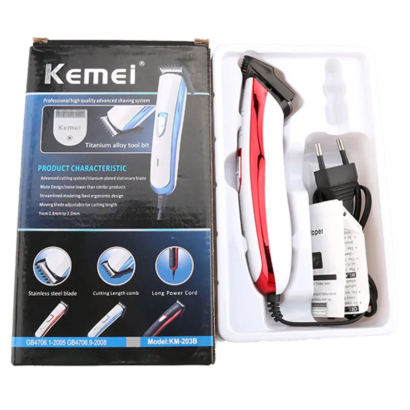 Professional Kemei KM-203B Electric Hair Clipper Trimmer Shaver Razor Hair scissors Hair Cutting Quiet Used for Man and Baby Professional Kemei KM-203B Electric Hair Clipper Trimmer Shaver Razor Hair scissors Hair Cutting Quiet Used for Man and Baby