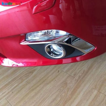 

For Mazda 3 Axela 2013 2014 2015 Third Generation Chrome Front Fog Light Eyebrow Cover Trims Fog Lamp Frame Auto Accessories