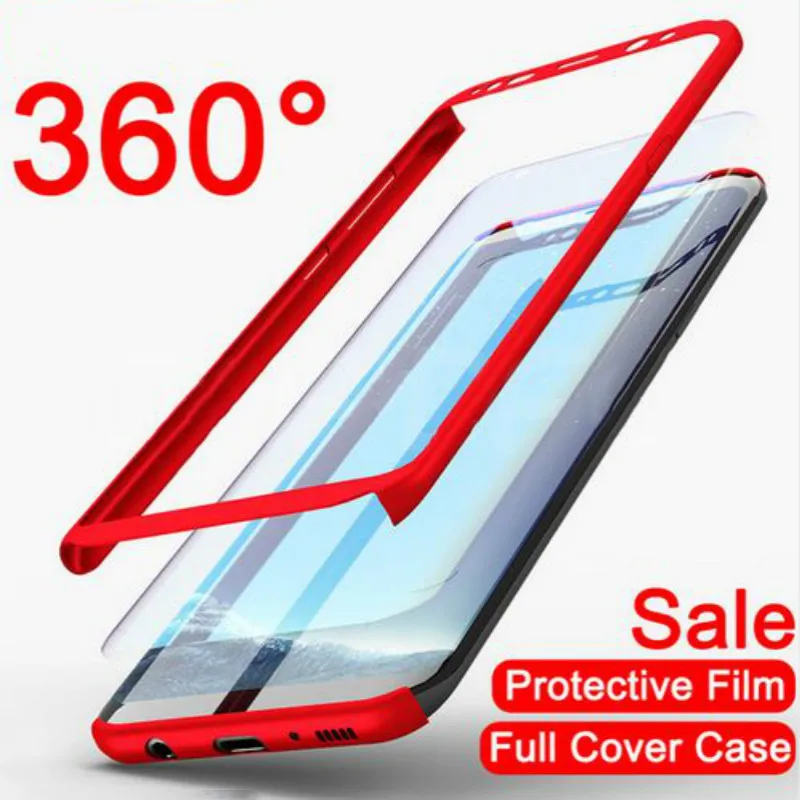 

360 Full Cover Phone Case For Samsung A30 A50 A40 A70 A10 Galaxy S10 S9 S8 Plus S7Edge S10E Note8 9 Hard PC Protective Case Capa