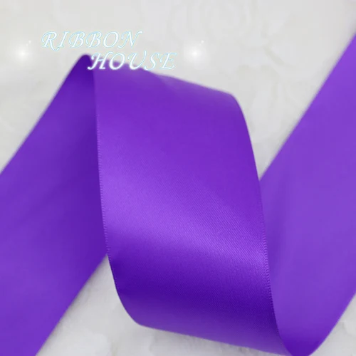 5 м/лот) 50 мм Двусторонняя атласная лента полиэстер рождественские ленты - Цвет: Фиолетовый