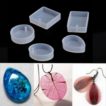 

5pcs DIY Silicone Resin Mold Craft Mold For Resin Necklace Jewelry Pendant Making Jewelry Tools Uv Resin