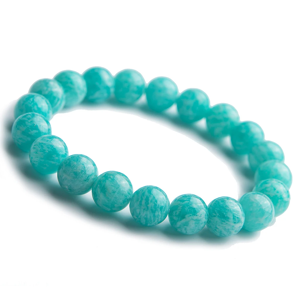 Natural Green Amazonite Mozambique Bracelet 10mm Women Men Stretch