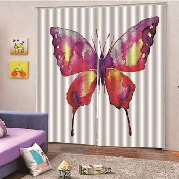 

3D Digital Print Window Butterfly Curtain Scenery Curtain for Living Room Cafe Curtains Window Drapes Blackout bedroom M13