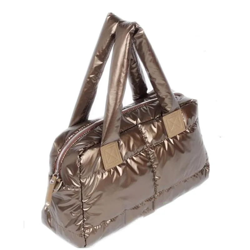 2018 New Winter Women Space Cotton Handbags casual Ladies Bag Down Fashion Bright Shoulder Bag Female tote Bolsas sac a main