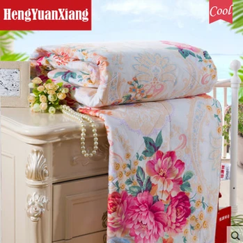 Manta edredón de verano de seda china, ropa de cama individual, edredones florales, colchas de verano, seda, 200x230cm