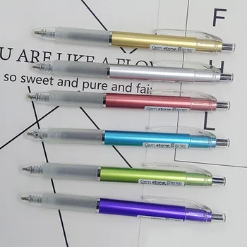 

1pcs BX 500 Push 6 Color Optional Gel Pens 0.5mm Black Refill Metal Spray Pen Office School Supplies Smooth and Smooth Writing