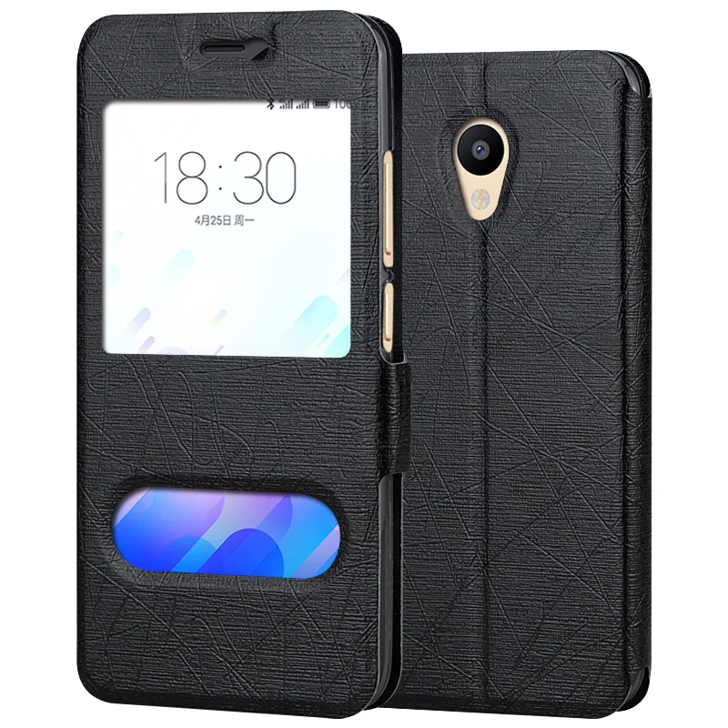 Meizu M3s случае M3 флип окно Телефон чехол для мини Чехол защитный кожаный магнитная