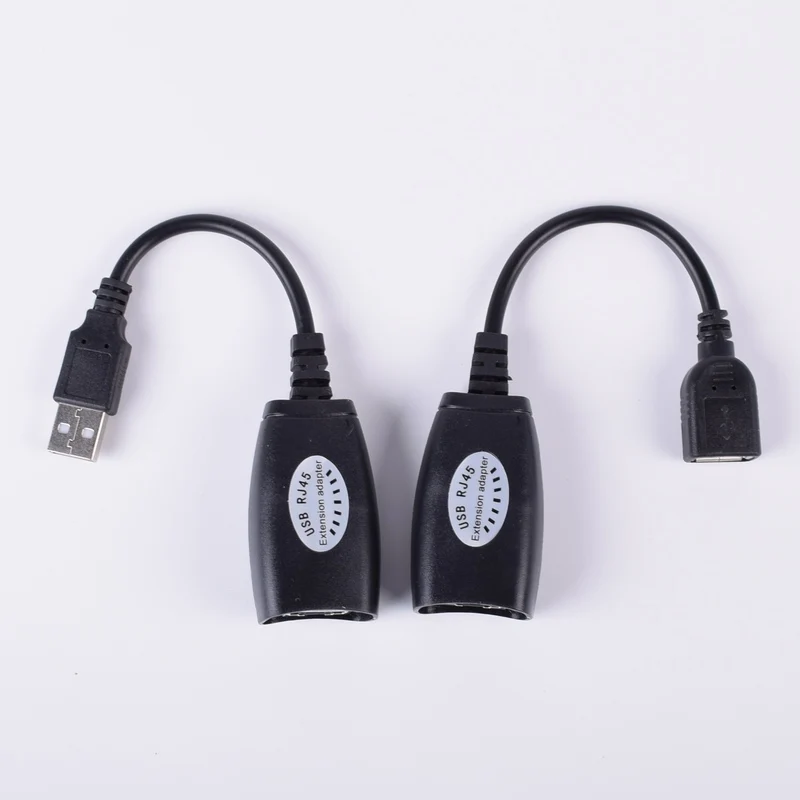 2 шт. до 150 футов практичные Адаптеры USB 2,0 Проводные кабели Lan для RJ45 удлинитель Ethernet кабель-удлинитель - Цвет: BLACK