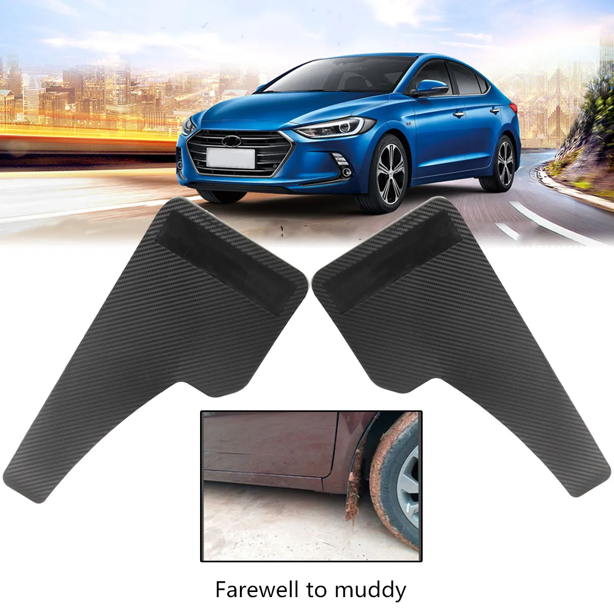 

Autoleader 2Pcs Black Universal ABS Mudguard Mud Flaps Mud Guard for Vans for SUV Trucks Car For Wheel Car Mudguard 42cmx21cm