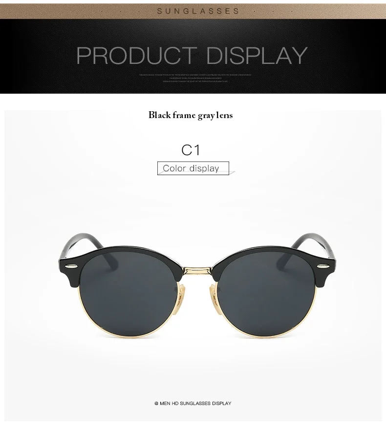 Hot Rays Sunglasses Women Popular Brand Designer Retro men Summer Style Sun Glasses Rivet Frame Colorful Coating Shades