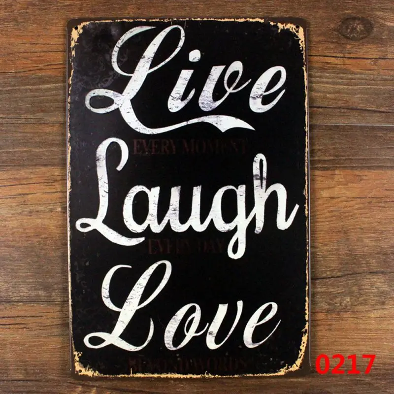 

LIVE LAUGH and LOVE tin sign ART Home Bar Painting Pub Metal Poster Decorative