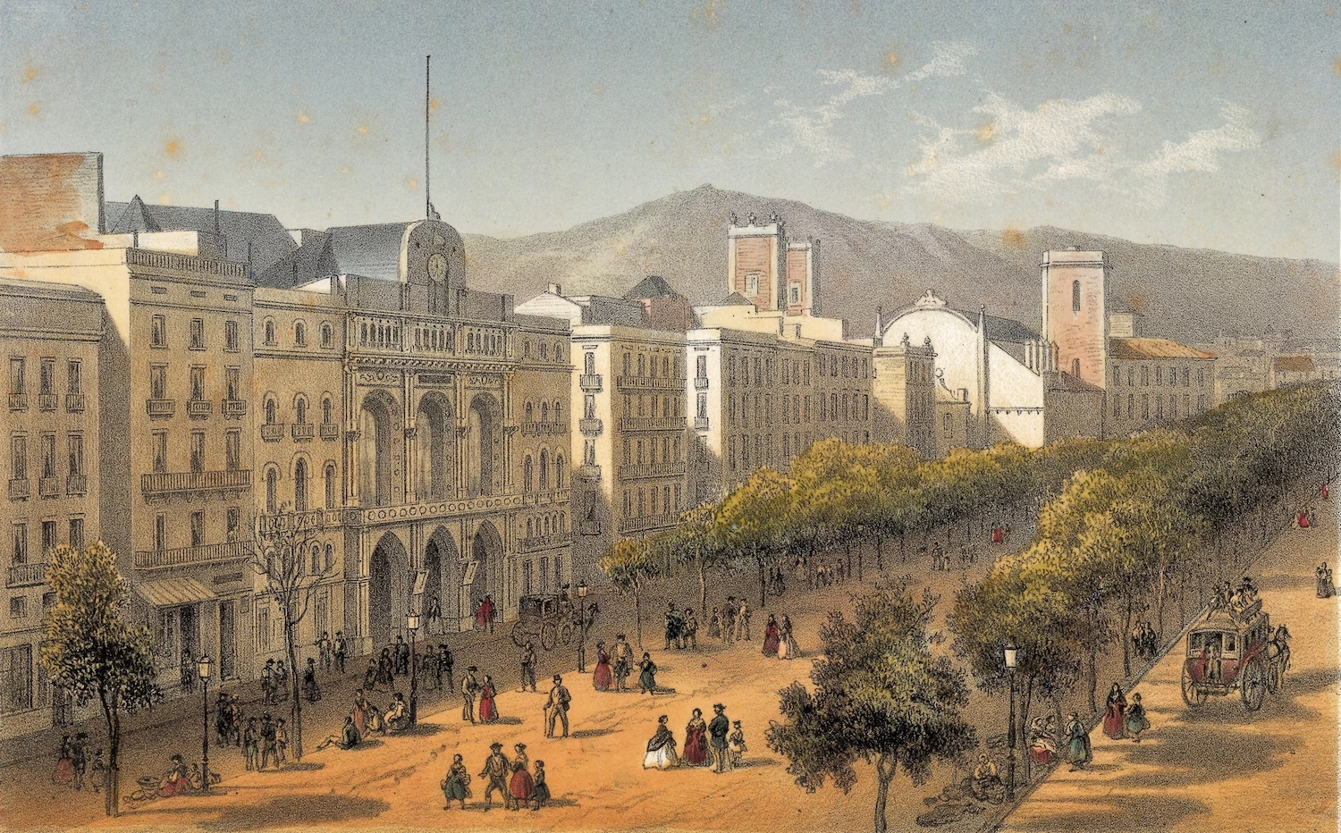 Винтажный постер с картой Россия Санкт Петербург (1844) Классические холщовые