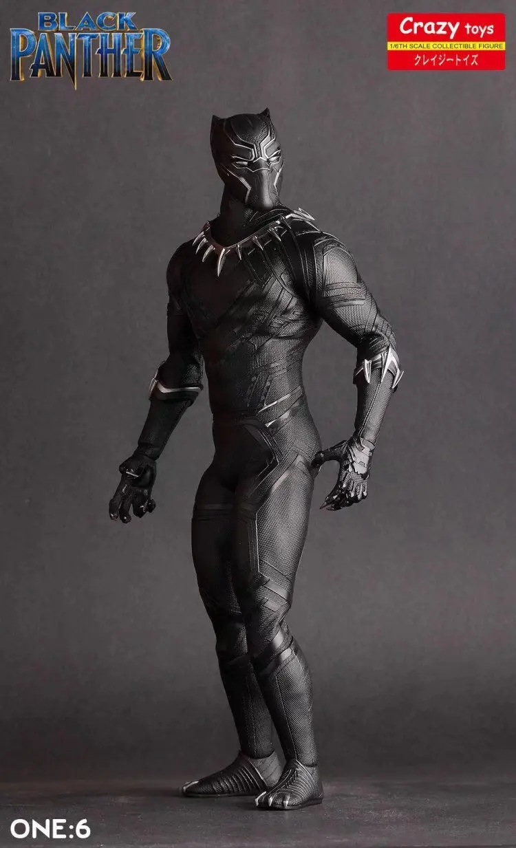 

Crazy Toys 1:6 Avengers Infinity War Super Hero Black Panther Action Figure PVC Toy Brinquedos 28cm
