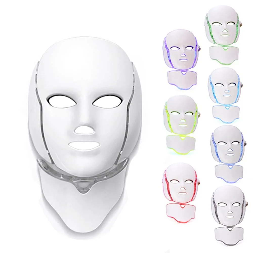 Светодиодный светильник маска для лица инструмент для красоты терапия омоложение кожи лица маска для шеи отбеливание электрическое устройство