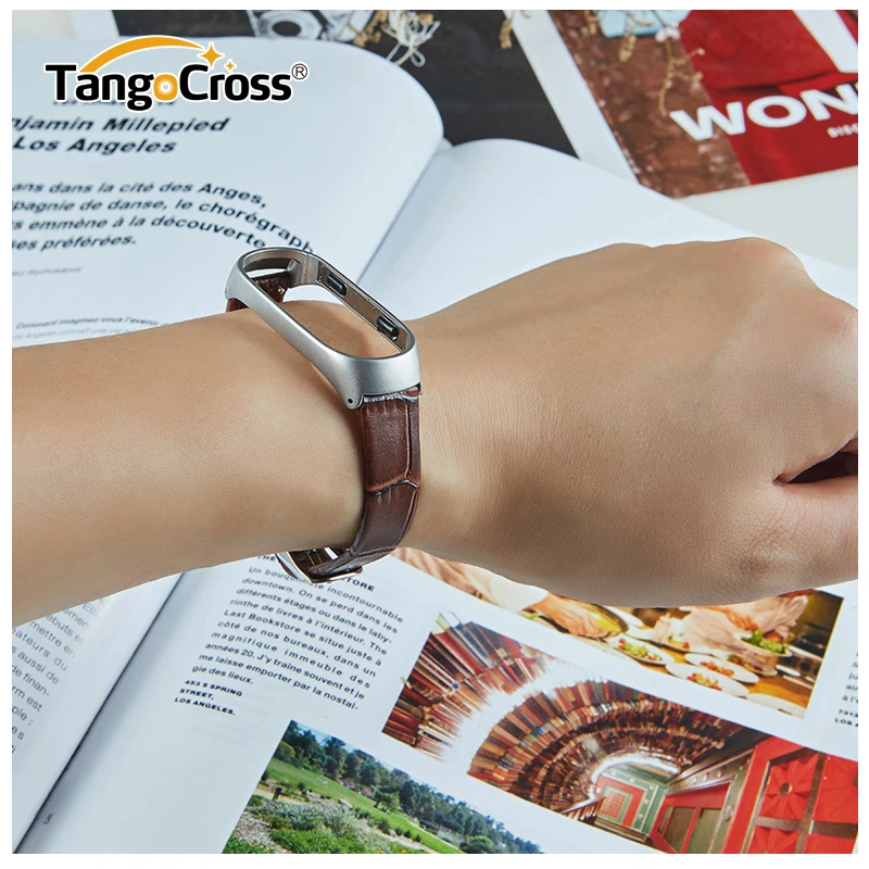 Metal Case Genuine Leather Wrist Strap For Xiaomi Mi Band 3 Strap Miband 3 Bracelet Smart Wristband of Mi Band 3 Correas 5 Color (19)