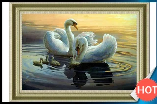 Sale golden panno,Needlework,DIY DMC Cross stitch,Sets For Embroidery kit 14ct unprinted cotton thread beautiful scen Cross-Stitching 52