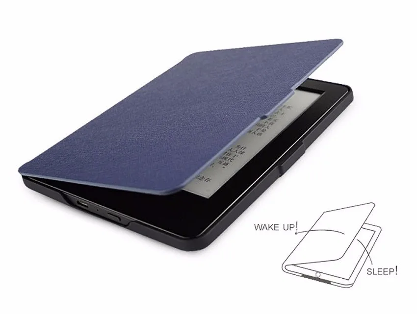 darkblue cross line PU leather kindle paperwhite 1 2 3 case