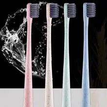 5 шт./упак. красочная головка бамбуковая Зубная Щетка Оптом Экологичная деревянная Радужная бамбуковая зубная щетка для ухода за полостью рта мягкая щетина