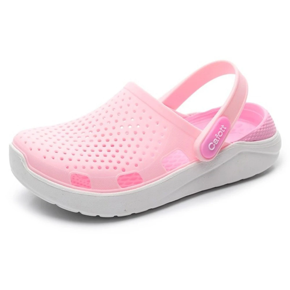 Популярные мужские и женские классические удобные слипоны; Повседневная водонепроницаемая обувь; нескользящие пляжные шлепанцы; YS-BUY - Цвет: Розовый