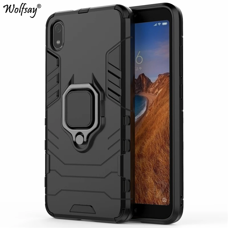 Чехол Wolfsay для Xiaomi Redmi 7A автомобильный держатель армированные Чехлы жесткий и