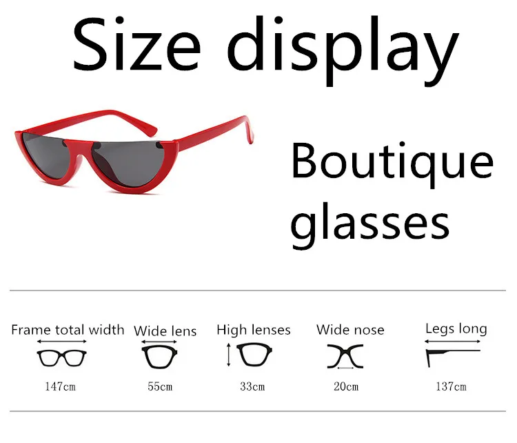 ASUOP2018 new retro cat eye ladies sunglasses men classic sunglasses half-round triangle fashion glasses color popular UV400 gog (12)