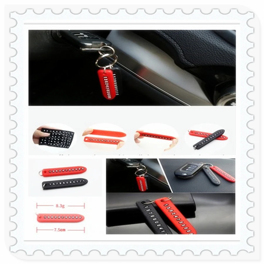 

Anti-lost Phone Number Plate Keychain Pendant Auto for Kia Forte Ceed Stonic Stinger Rio Picanto Niro Soulster No3