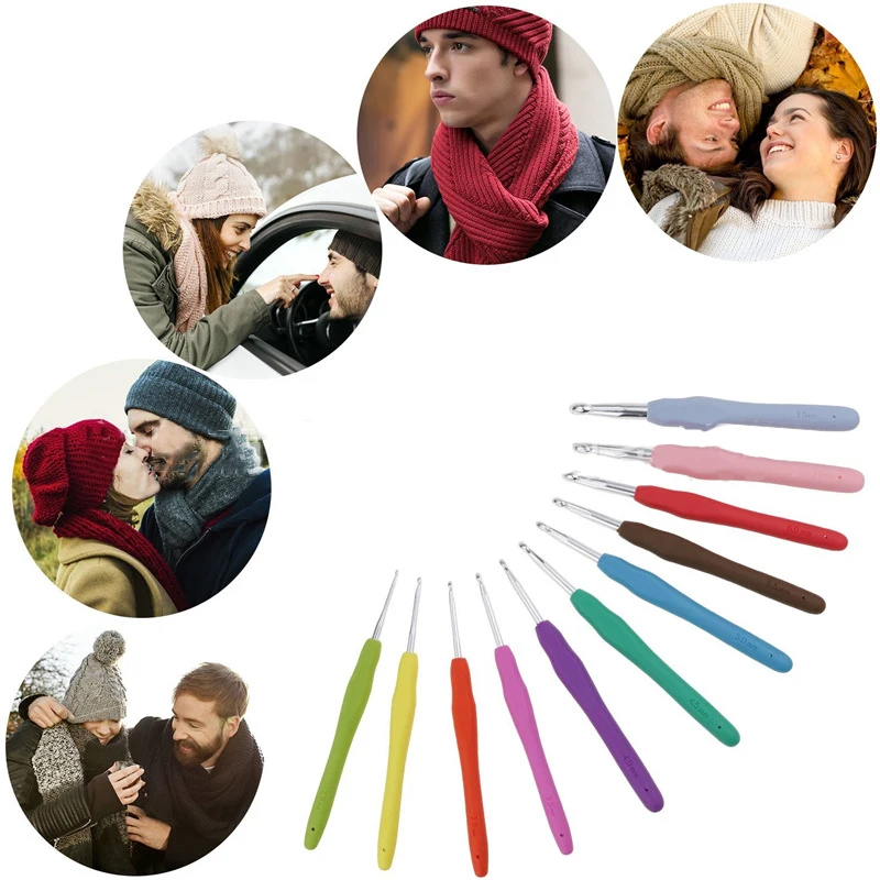 Hot Sale 42pcs/set Crochet Knitting Needles Soft Handle Crochet Hooks DIY Yarn Craft Weave Tools Kit Knitting Accessories