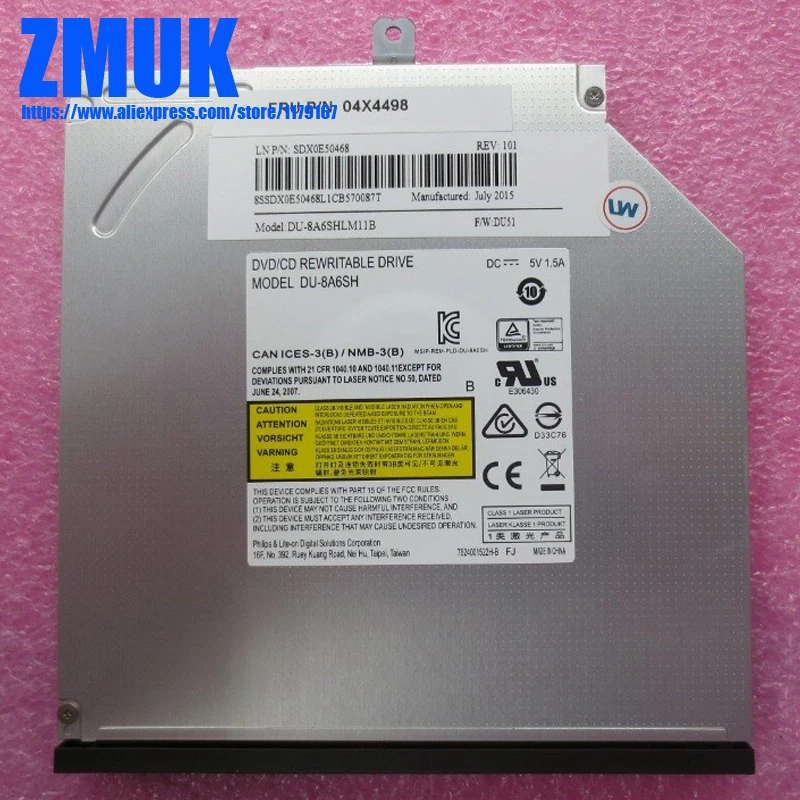 New Original Dvdrw Sata Optical Drive W/ Faceplate For Lenovo Thinkpad
