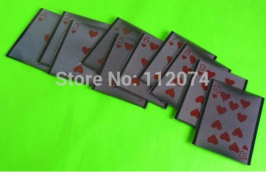 

10pcs/lot,WOW Sleeve Plastic Card Hearts set,Card Magic Tricks Close Up Card Exchange Gimmick Prop Illusion