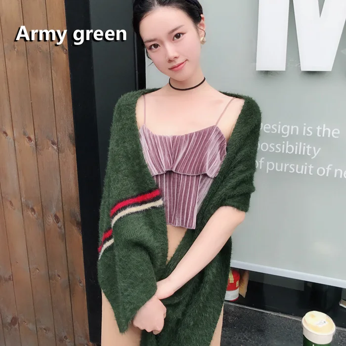 DESTINY зимний шарф для женщин роскошный бренд шарфы Модные женские шаль палантин леди пашмины теплая шерсть лучшее качество мохер платок - Цвет: Army green