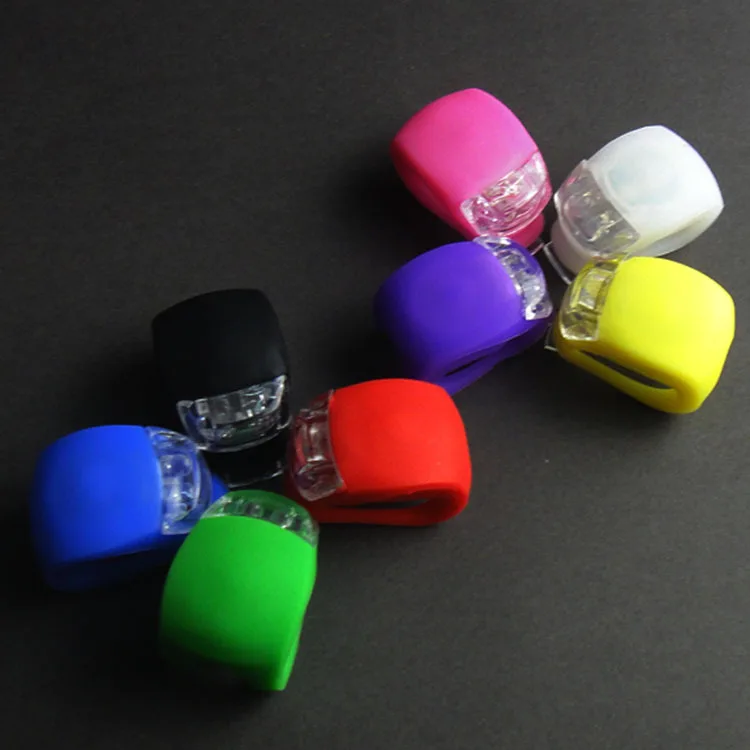 Best HOT Silicone Bike Bicycle Cycling bicicletas Head Front Rear Wheel LED Flash Safety Light Lamp Bike Accessories With Battery 4