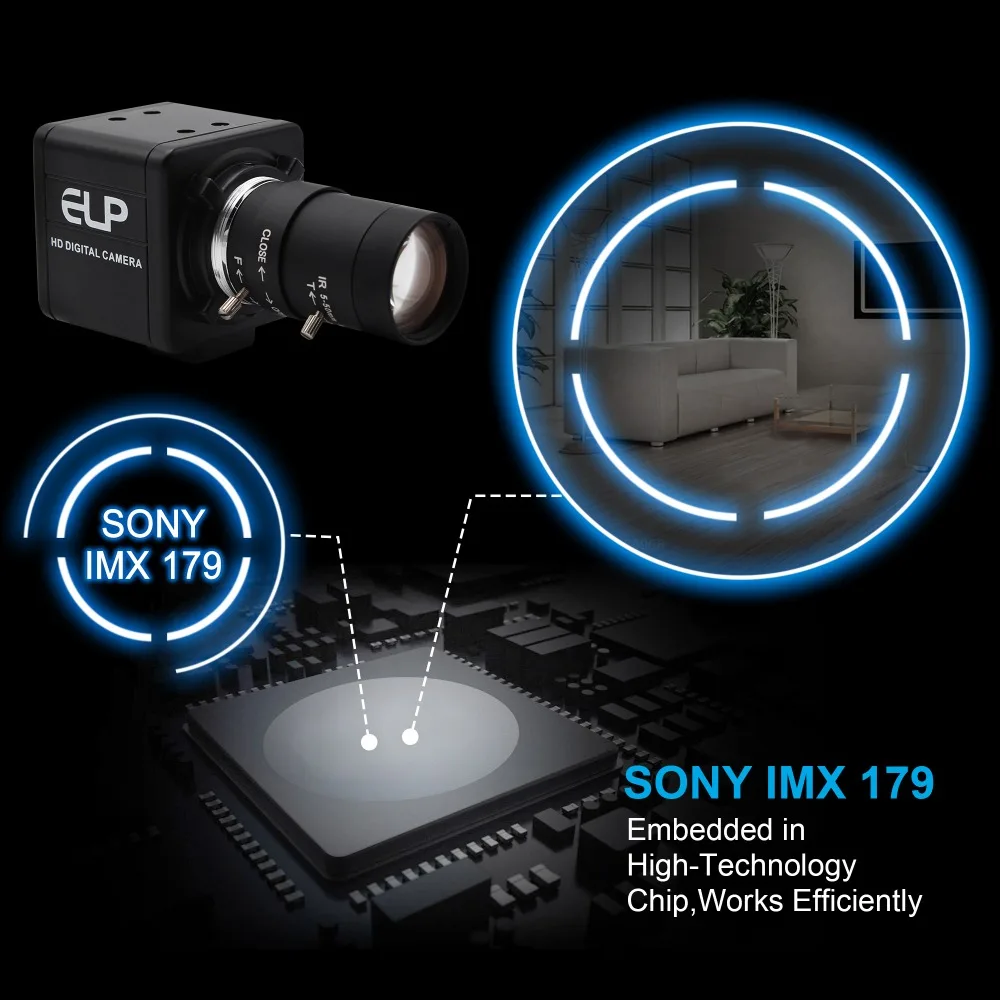 8 мегапикселей SONY(1/3. 2 '') IMX179 Windows, Android, Linux raspberry pi камера 8mp CCTV варифокальный объектив 2,8-12 мм мини-камера