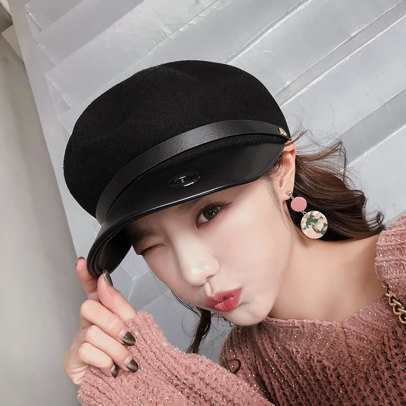 

ZJBECHAHMU Hats Fashion Vintage Elegant Solid Wool Sale Hot Fedoras Caps For Women Girl New Pring Hip Hop Snapback Caps 2018