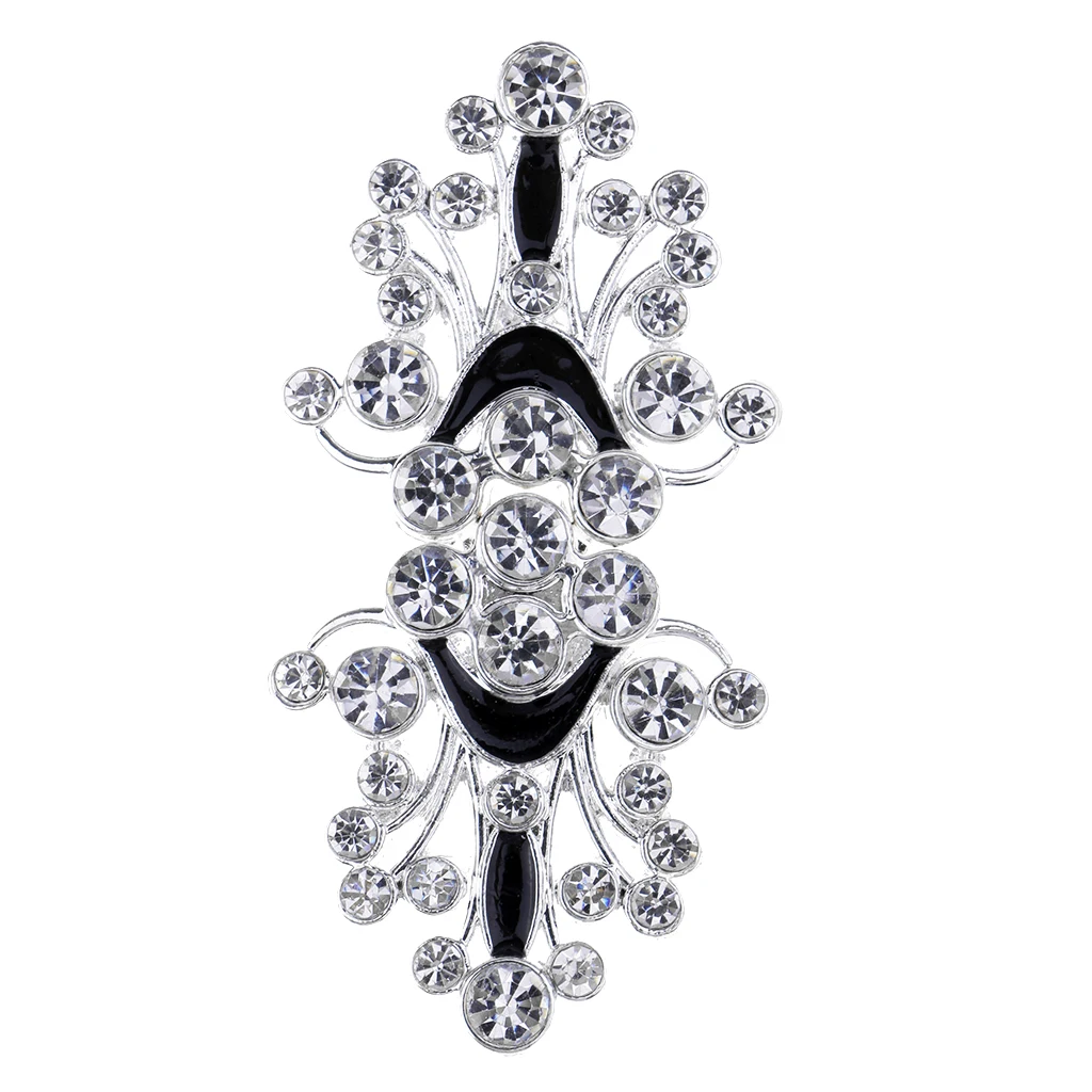 1 Pair Vintage Style Metal Tone Rhinestone Crystal Wedding Closure Hook and Eye Clasp Sewing Buttons Embellishments Crafts DIY