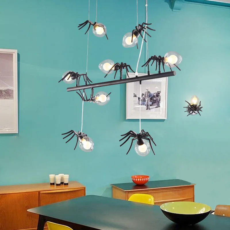 

Special Bar Led Chandelier Insect Spiders Vintage Restaurant Dining Room Pendant Lamp Coffee Shop Hanglamp Children's Room Lamp
