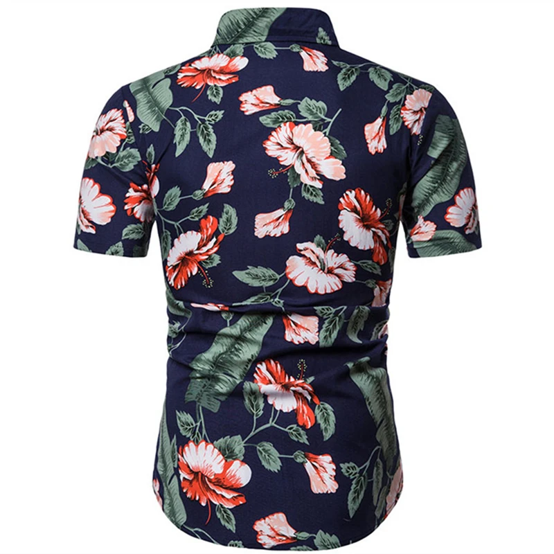 10 StylesMen рубашка Новая летняя гавайская рубашка с короткими рукавами и цветочным принтом Camisa Masculina брендовая мужская Высококачественная рубашка