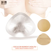 Silicone Breast Form Mastectomy Artificial Transparent Triangle Silicone Chest Fake Breast Prosthesis 500g Soft Sponge Pad D30 triangle shape new 2000g pair silicone breast form artificial huge fake false chest prosthesis boobs enhancer for mastectomy