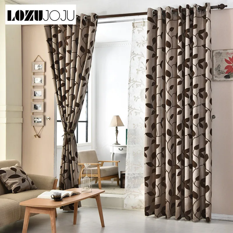 

LOZUJOJU Free shipping Room kitchen living jacquard door panel for window balcony curtain fabrics European modern shade curtains