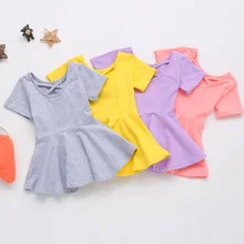 Одежда для младенцев; Летнее мини-платье для маленьких девочек; милые платья с открытой спиной для маленьких танцев; повседневные хлопковые От 1 до 4 лет принцессы; Новинка