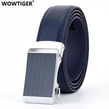 WOWTIGER синий 3,5 см модные дизайнерские ремни для мужчин раздвижные пряжки с храповым механизмом мужской ремень Автоматическая Мода ceinture homme