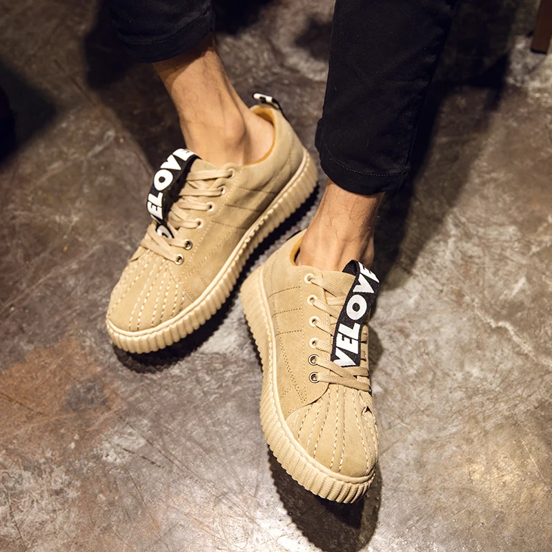 

Summer Khaki Platform shoes men's shoes shellfish Korean version of canvas shoes Fashionable Breathable zapatillas hombre Casual