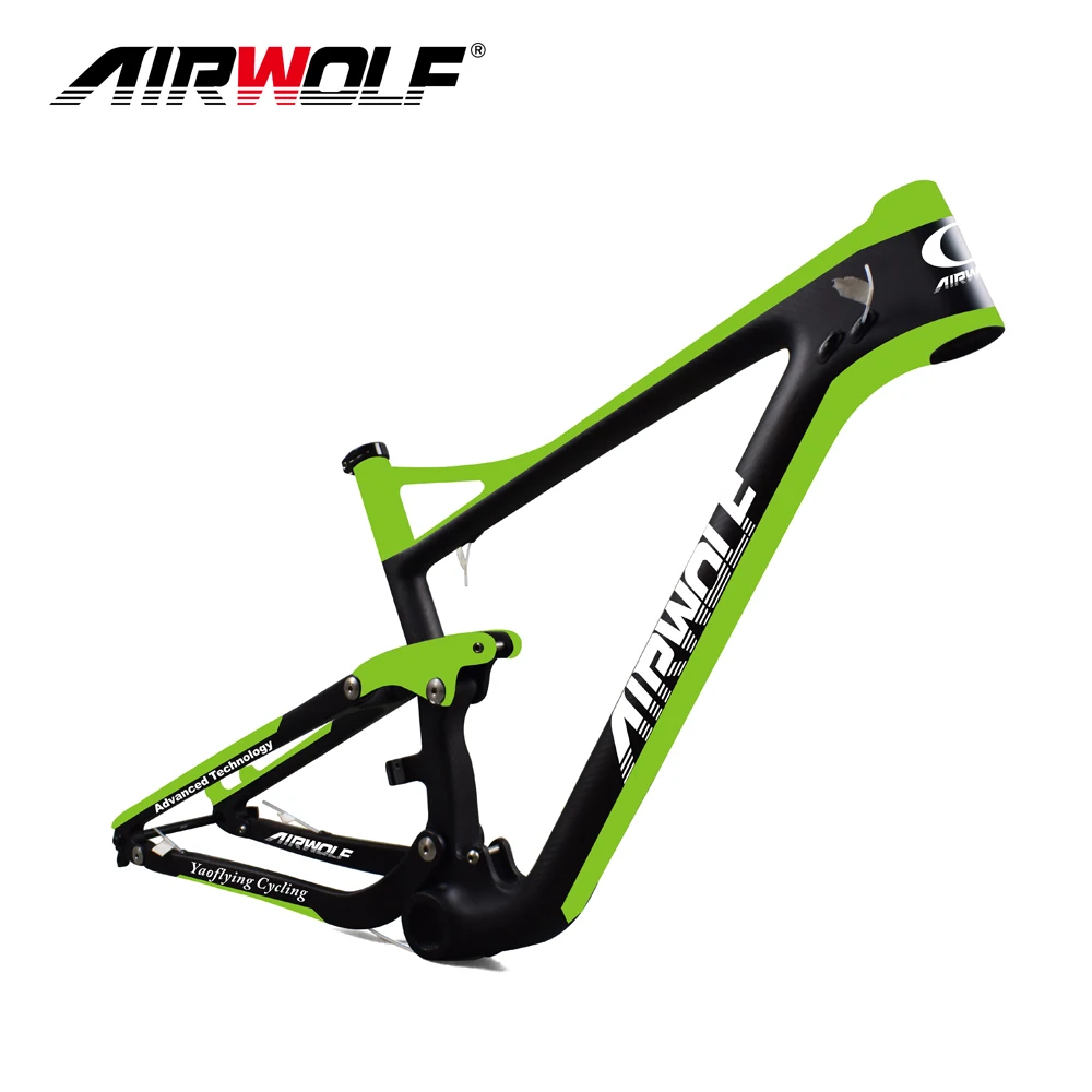 Perfect 2018 Airwolf Newest Enduro Bike 29er Full suspension Carbon MTB Frame with disc brake 160mm travel 122mm Carbon Frame 29er 1