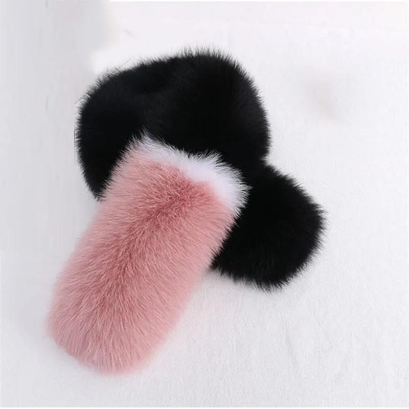 Fashion New Fox Fur Collar For Hood Natral Fox Fur Hood Trim Scarf Big Fur Collar 100% Real Fox Fur Collr Trim Custom Made Shawl