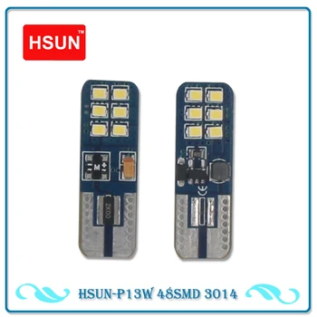 

HSUN 2pcs 12V-24V T10 Canbus 12 SMD 2016 error free Non polarity Spot 168 W5W 194 Car Parking License Bulb Car Styling light