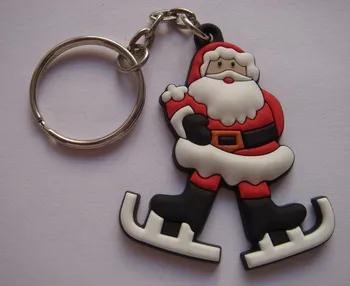 

Customized 3D Soft PVC Keychains Santa Claus Rubber Keyring For Advertisement Custom Design Key Holder chaveiros personalizado